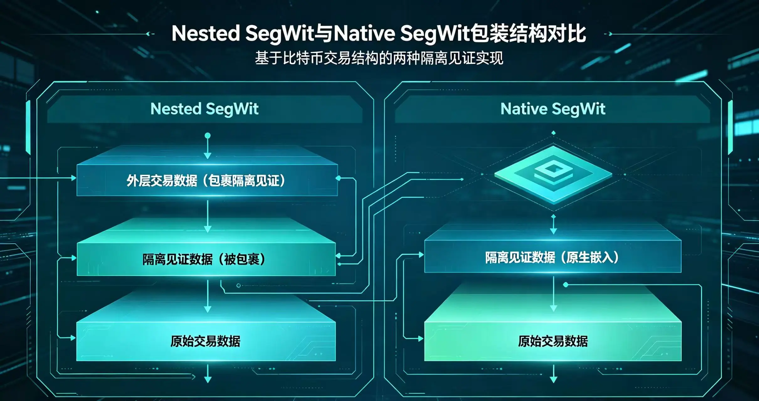 两种 SegWit 地址结构对比。