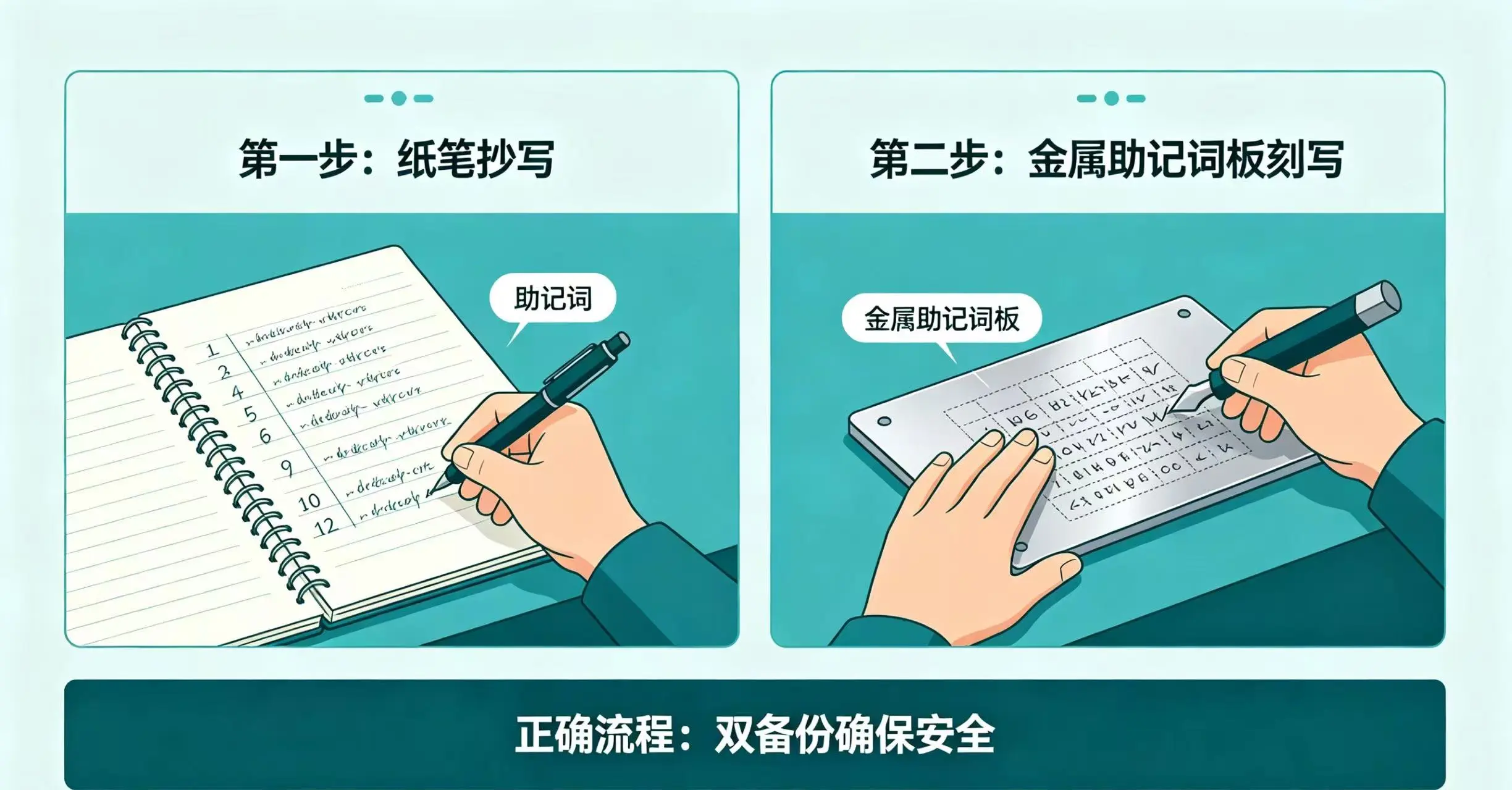 助记词物理备份正确流程”，插入在