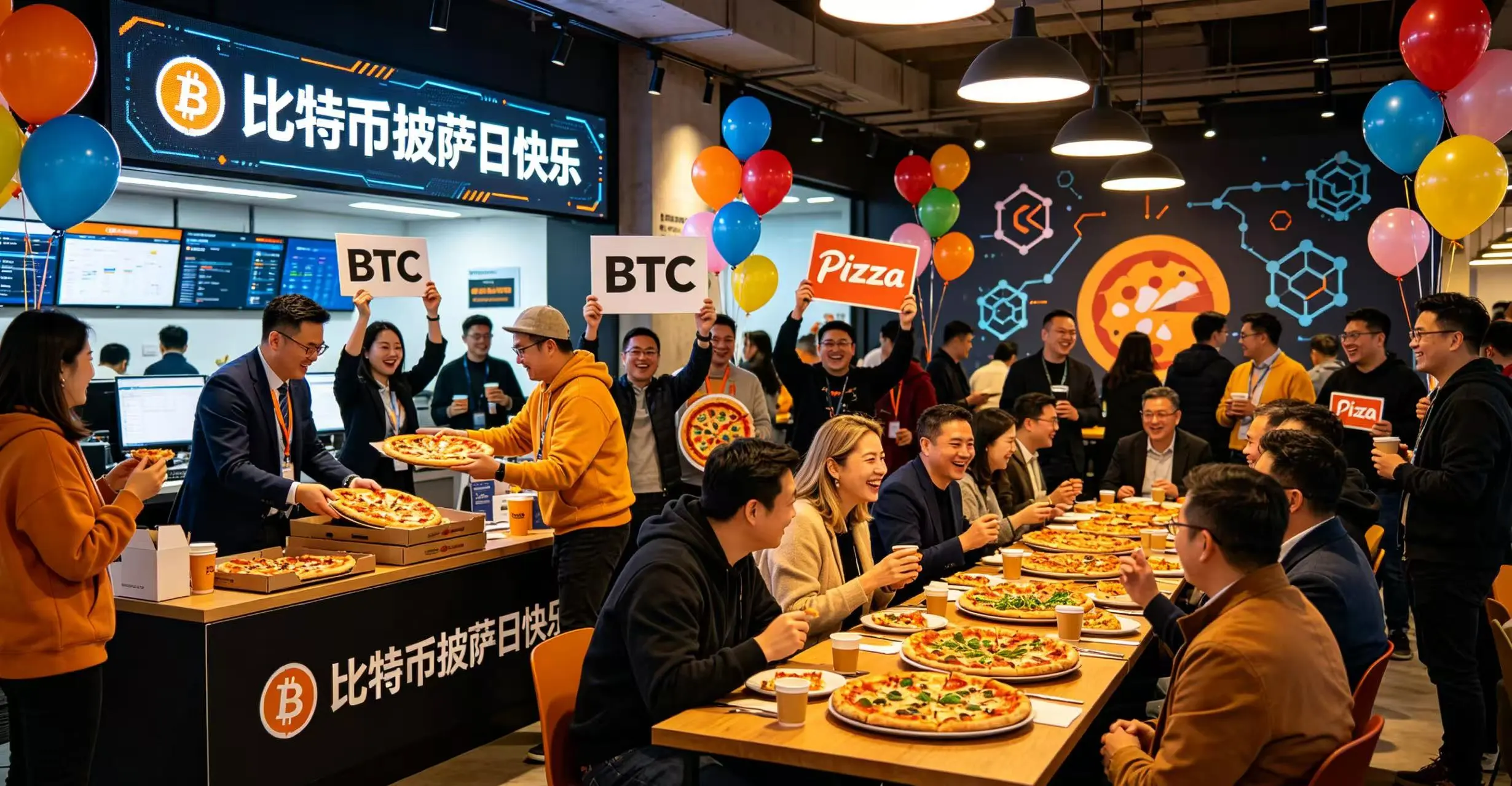 2026 年比特币披萨日的全球社区庆祝场景