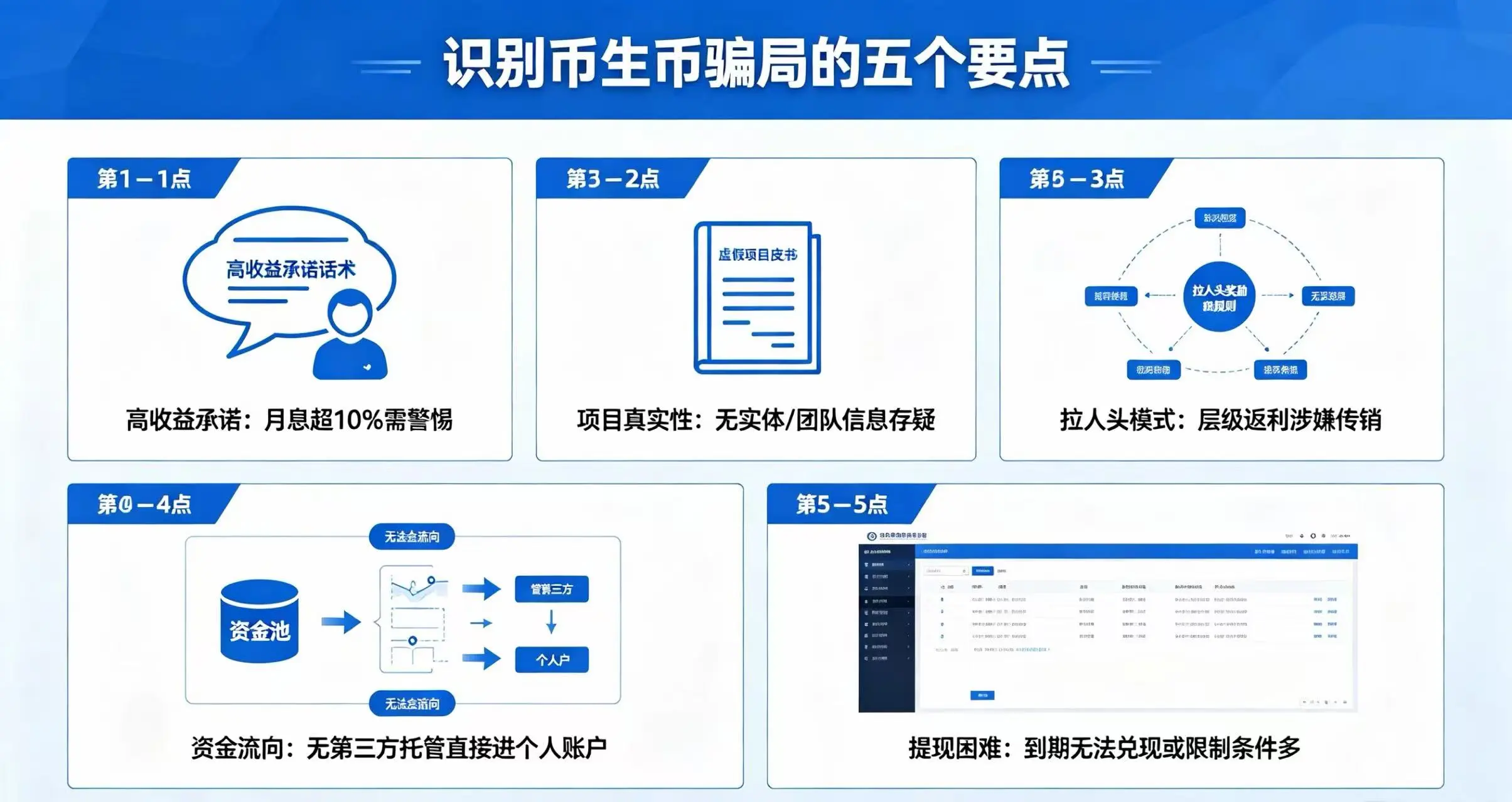 识别币生币骗局的五个要点清单