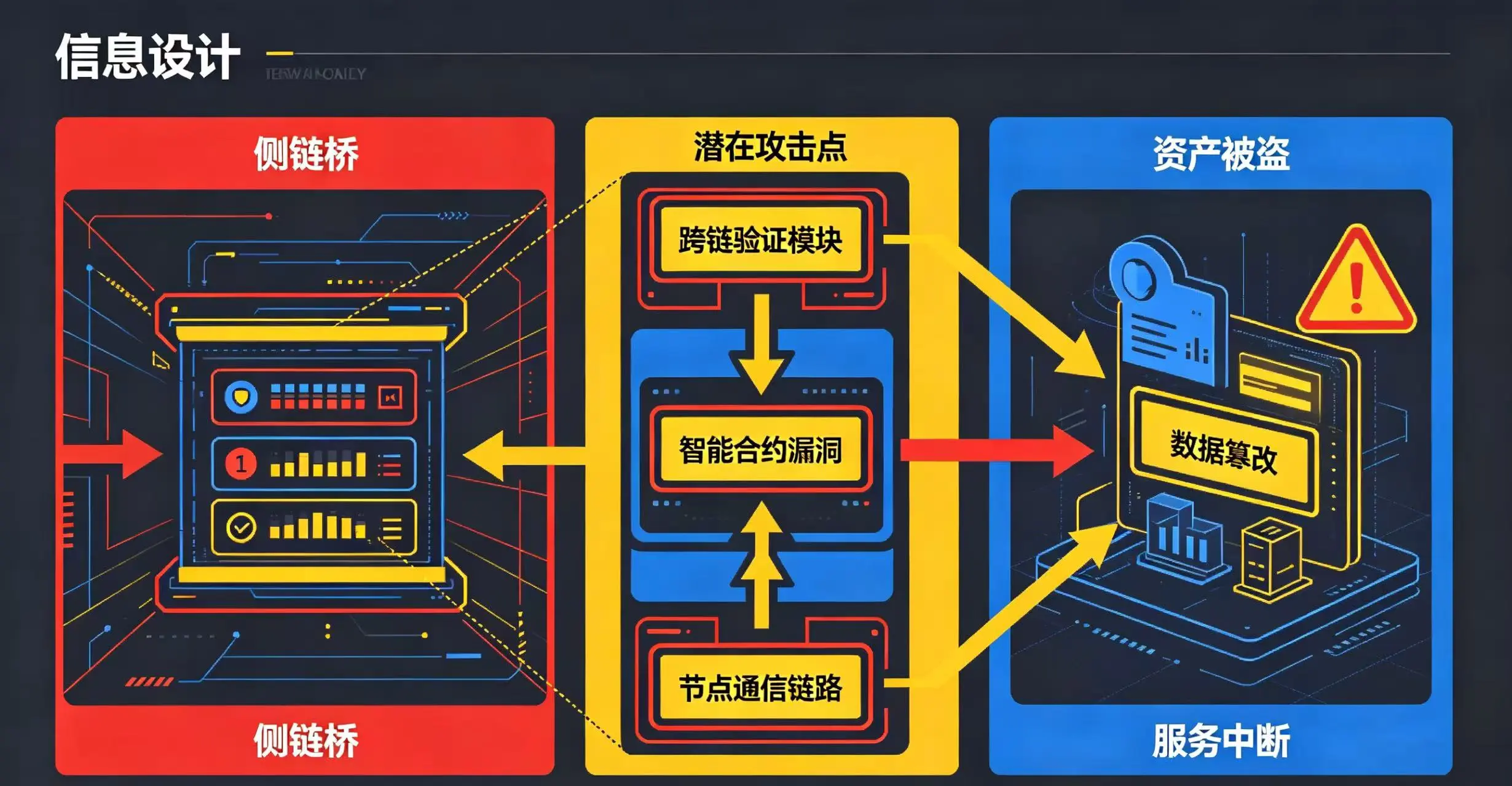 侧链桥安全风险示意图，展示侧链桥作为安全软肋的潜在攻击点。