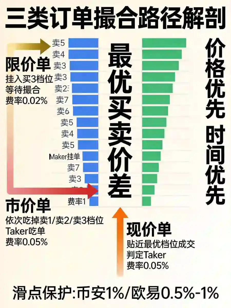 交易基本功：现价、限价、市价单的底层运行逻辑与吃单挂单的成本精算