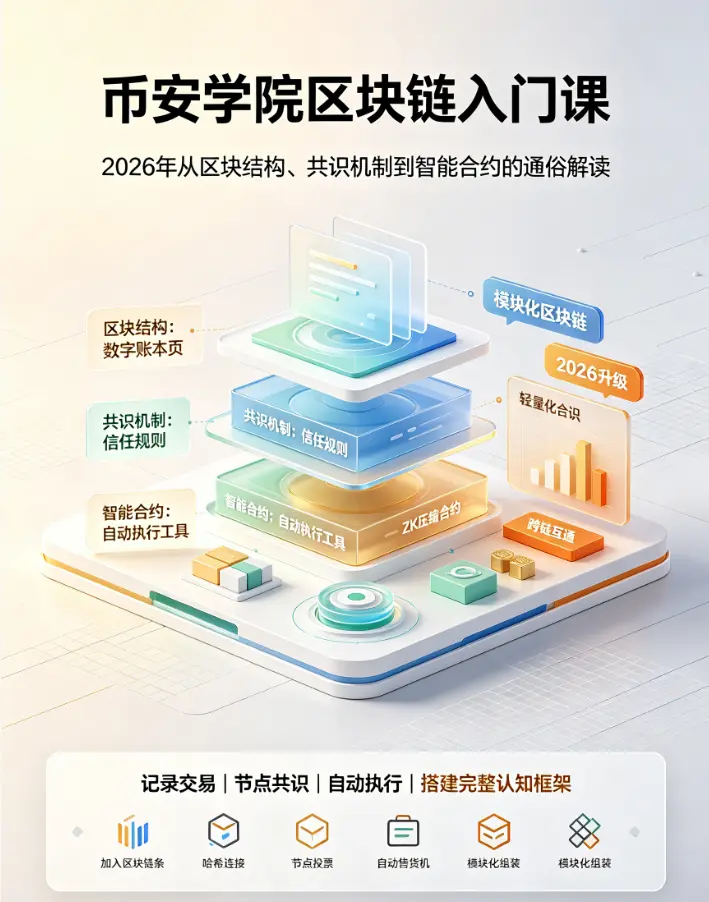 区块链入门课：2026年从区块结构、共识机制到智能合约的通俗解读