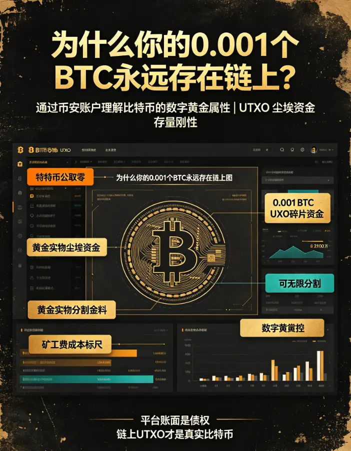 为什么你的0.001个BTC永远存在链上？通过比安账户理解比特币的“数字黄金”属性